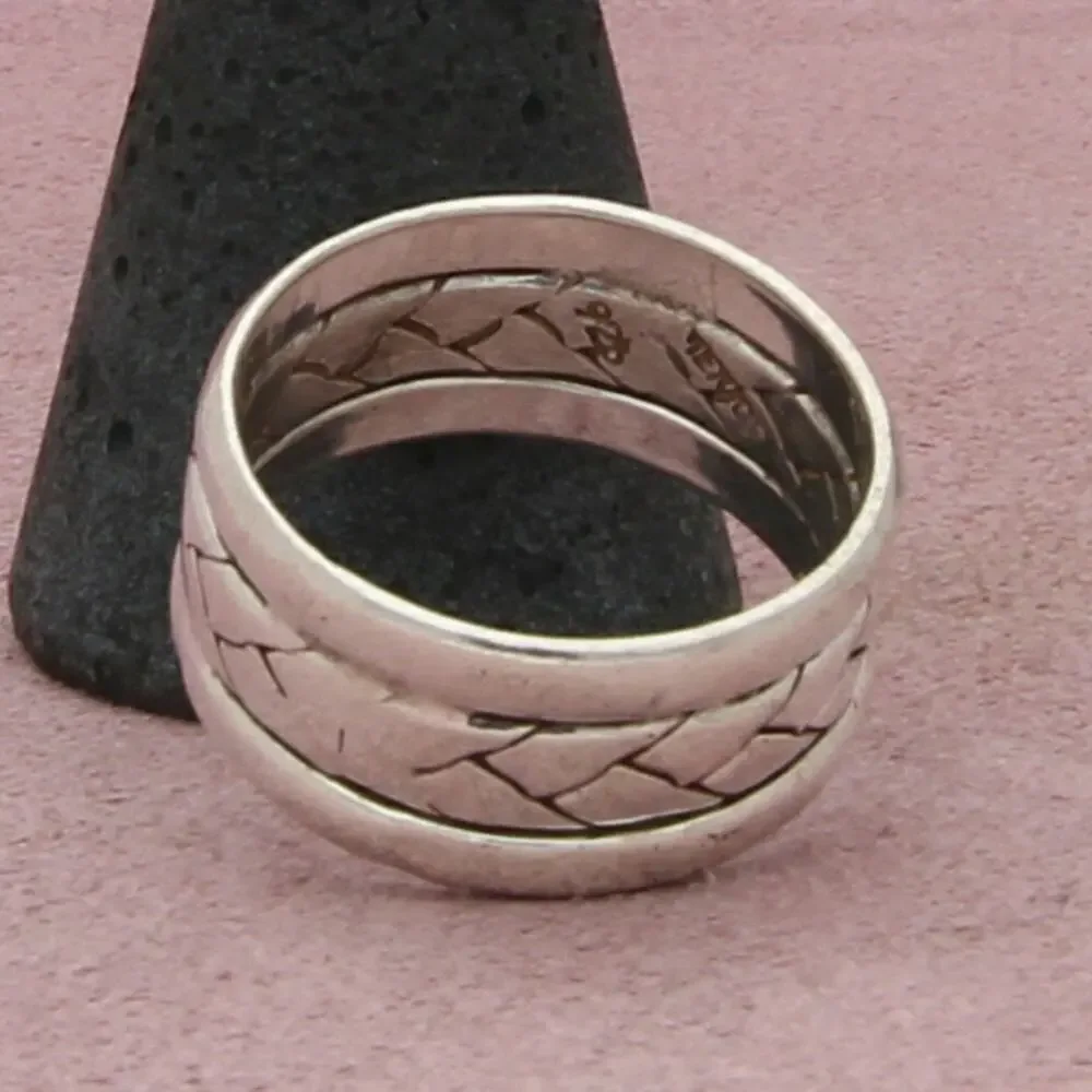 ⚡clearance⚡ mexico sterling silver mens vintage woven band ring size 10.5